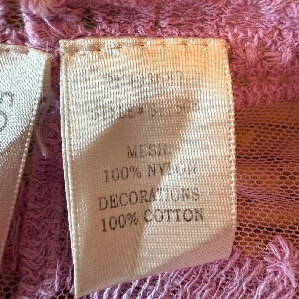 Forgotten Grace Vibrant Lavender Lace Embroidered Floral Sheer Kimono Duster - Picture 11 of 13